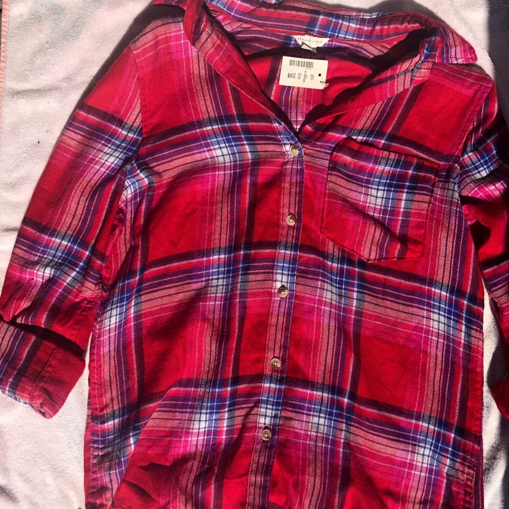 plaid women’s long sleeves shirt
